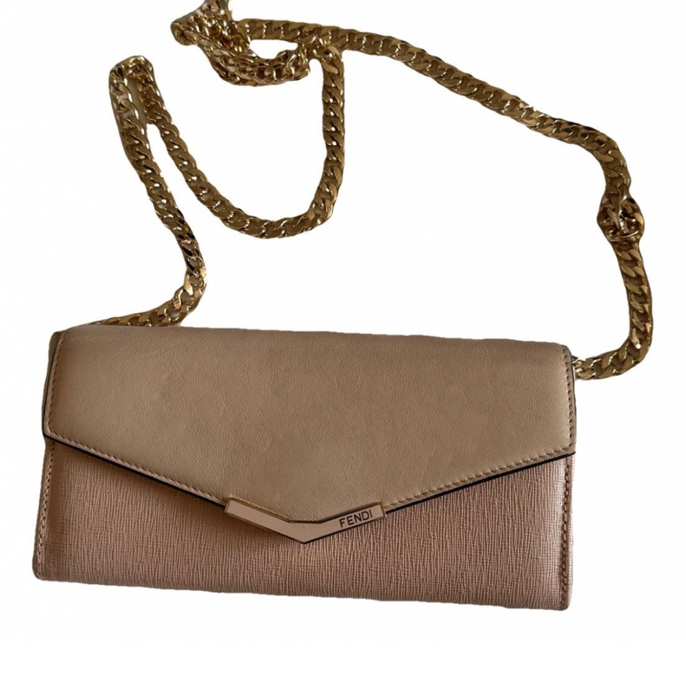 Fendi leather clutch bag